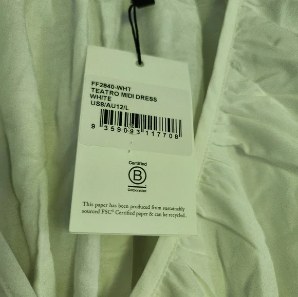 NWT FAITHFULL THE BRAND Teatro Midi Dress. US Size 8 - Picture 7 of 9